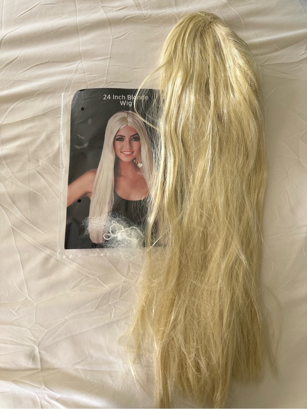 24-Inch Long Blonde Synthetic Wig - Sleek Straight Style
